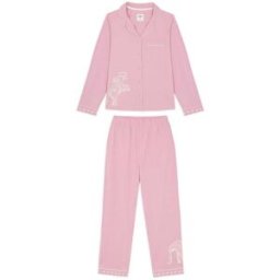 Chelsea Peers Chelsea Peers Cotton Embroidered Sunburst Elephant Long Pyjamas Set Rose FR 42 (EU 40)