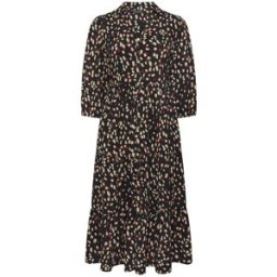 Evans Evans Jersey Tiered Button Detail Dress Brun FR 48 (EU 46)