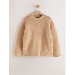 Next Pull à slogan en maille Brun M (FR 42-44)