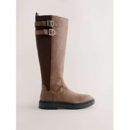 Next Bottes hautes à double boucle et bout rond Forever Comfort Brun EU 40 (UK 6.5)