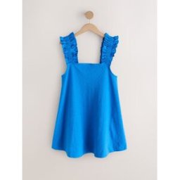 Next Robe mini à bretelles volantées en jersey brodé bleu FR 44 (EU 42)