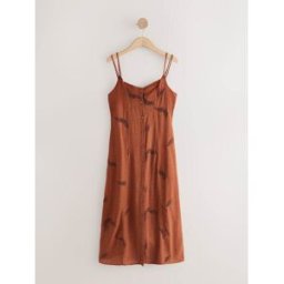 Next Robe mi-longue boutonnée Brun FR 50 (EU 48)
