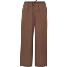 Yours Curve Yours Curve Textured Wide Leg Trousers Brun FR 52-54 x L30
