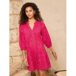 Love & Roses Love & Roses Broderie Mini Kaftan Rose FR 40 (EU 38)