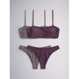 The Set The Set 2 Ensemble de bikini bandeau à bretelles Gris L (FR 46-48)