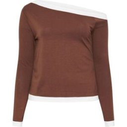 Yours Curve Yours Curve Limited Contrast Shoulder Top Brun FR 48 (EU 46)