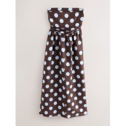 Next Robe midi bandeau froncée Brun FR 48 Regular (EU 46 R)