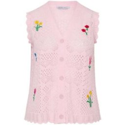 Yours Curve Yours Curve Limited Mini Ditsy Knitted Waistcoat Rose FR 52-54 (EU 50-52)