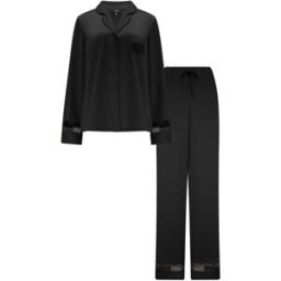 Pour Moi Pour Moi Dusk Satin and Lace Cuban Collar Pyjamas Set Noir FR 48 (EU 46)