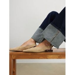 River Island River Island Faux Suede Point Toe Flats Brun EU 39 (UK 6)
