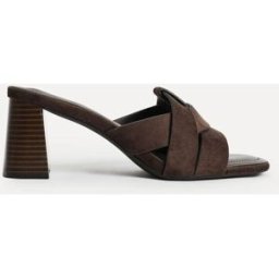 Linzi Linzi Madrid Crossover Front Strap Stacked Heel Mules Brun EU 39 (UK 6)