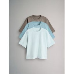 The Set Ensemble 3 T-shirt à manches courtes et col rond lavé Brun XS (FR 36)