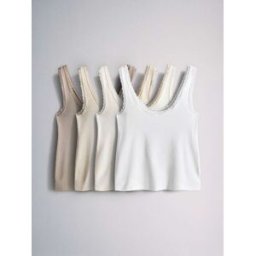 The Set The Set 4 Gilet à col rond avec bordure en dentelle pâle M (FR 42-44)