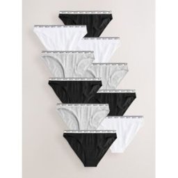 Next Lot de 10 culottes à logo en coton Noir FR 56 (EU 54)