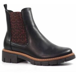 Lunar Lunar Ribble Animal Print Insert Ankle Boots Noir EU 38 (UK 5)