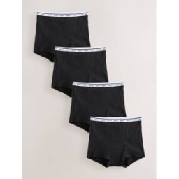 Next Culottes menstruelles en coton pour flux abondant 4 paquet Noir FR 40 (EU 38)