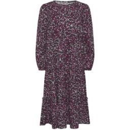 M & Co M & Co Ditsy Ruffle Insert Long Sleeve Dress Noir FR 46 (EU 44)
