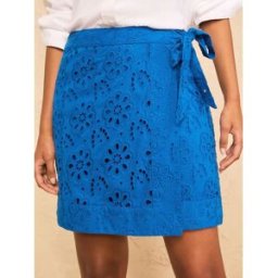 Love & Roses Love & Roses Broderie Wrap Mini Skirt bleu FR 38 (EU 36)