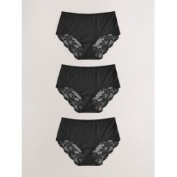 Next Culotte invisible à dos en dentelle, sans marques de sous-vêtements 3 Pack Noir FR 40 (EU 38)