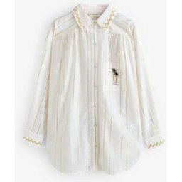 Rockett St George Chemise de plage à rayures métalliques Rockett St George pâle 2XL