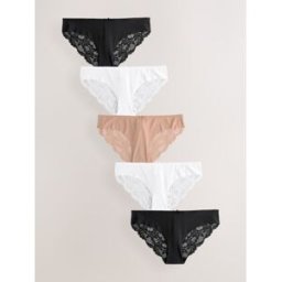 Next Culotte invisible à dos en dentelle, sans marques de sous-vêtements 5 Pack Noir FR 40 (EU 38)