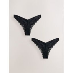 Next Lot de 2 slips en dentelle Noir FR 40 (EU 38)
