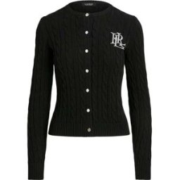 Lauren Ralph Lauren Lauren Ralph Lauren Ralhan Cable Knit Cotton Cardigan Noir L (FR 46-48)