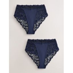 Next Lot de culottes en dentelle confort ultime 2 bleu FR 40 (EU 38)