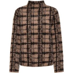 ONLY ONLY Heritage Check High Neck Knit Jumper Brun FR 40 (EU 38)