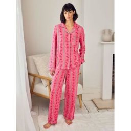 Chelsea Peers Chelsea Peers Pasta Stripe Print Long Pyjamas Set Rose FR 36 (EU 34)