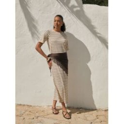 Threadbare Threadbare Stripe Jersey Maxi T-Shirt Dress Brun FR 42 (EU 40)