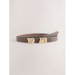 Next Ceinture fine en simili cuir Brun L (FR 46-48)