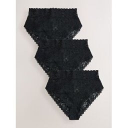 Next Culottes entièrement en dentelle 3 Lot de 0 Noir FR 40 (EU 38)
