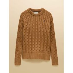 Joules Joules Classic Crew Neck Cotton Cable Knit Jumper Brun FR 38 (EU 36)