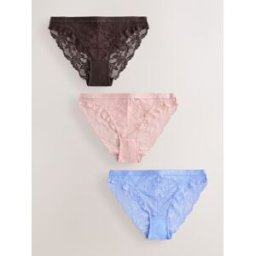 Next Lot de 3 slips en dentelle Brun FR 50 (EU 48)