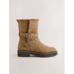 Next Bottes doublées de fausse fourrure à double boucle Forever Comfort Brun EU 37 (UK 4)