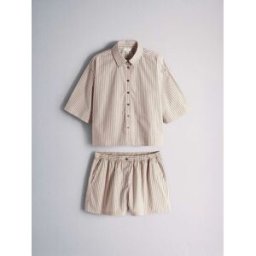 The Set The Set Ensemble chemise et short en coton crème XL (FR 50-52)