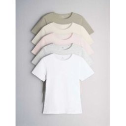 The Set The Set pack 5 Manches courtes T-shirt ajusté à col rond Gris XS (FR 36)