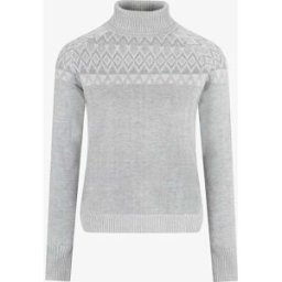 The Little Tailor The Little Tailor Smart Linear Diamond Fairisle Roll Neck Luxury Knit Glittery Jumper Gris L (FR 46-48)