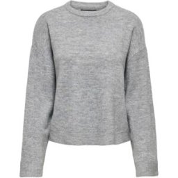 ONLY ONLY Round Neck Cosy Knitted Pullover Jumper Gris FR 38 (EU 36)