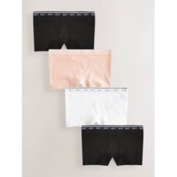 Next Lot de 4 culottes à logo en coton Noir FR 40 (EU 38)