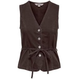 ONLY ONLY Denim Tie Detail Waistcoat Brun FR 40 (EU 38)
