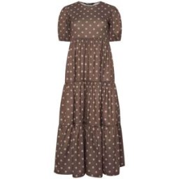 PixieGirl Petite PixieGirl Petite Spot Tiered Midi Dress Brun FR 44 Petite (EU 42 P)