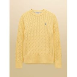 Joules Joules Classic Crew Neck Cotton Cable Knit Jumper jaune FR 56 (EU 54)