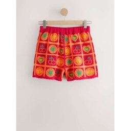 Next Ensemble crocheté short en coton riche rouge L Regular (FR 46-48)