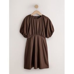 Next Mini-robe à manches bouffantes Brun FR 38 (EU 36)