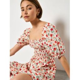 Apricot Apricot Floral Cotton Poplin Mini Dress crème FR 40 (EU 38)