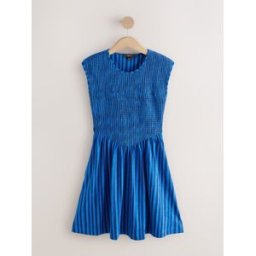 Next Robe mini en jersey à manches courtes et corsage froncé bleu FR 56 (EU 54)