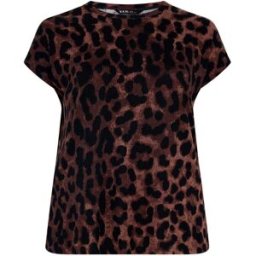 Yours Curve Yours Curve Leopard Print T-Shirt Brun FR 44 (EU 42)