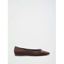 Friends Like These Chaussures plates ballerines Friends Like These à lacets et naud Brun EU 38 (UK 5)